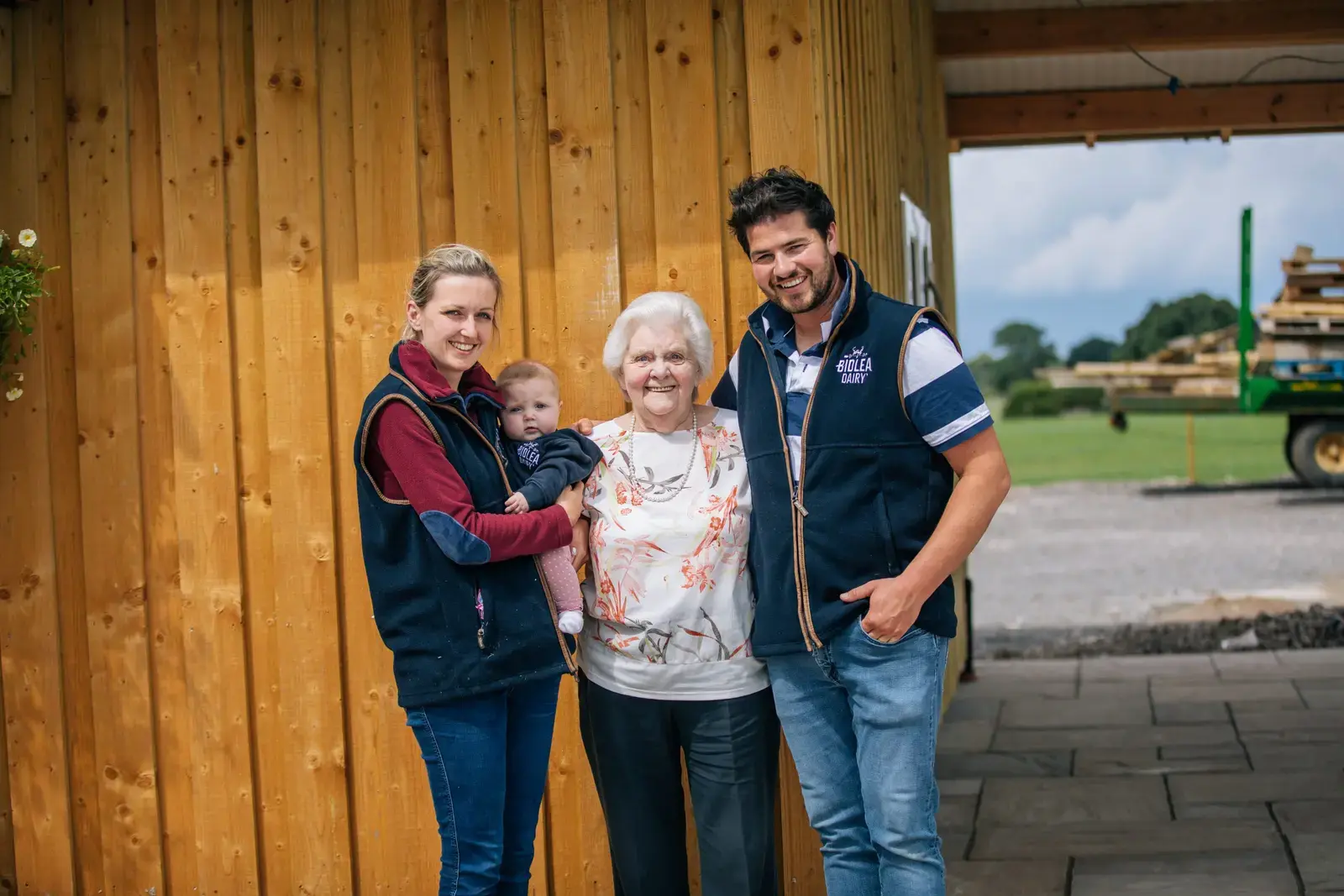 Three generations of the Brown family at Bidlea Dairy